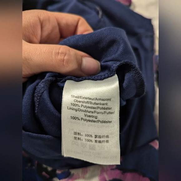 DKNY Women's Floral Print Goddet-Trim Midi Dress Size 12 - Picture 9 of 13